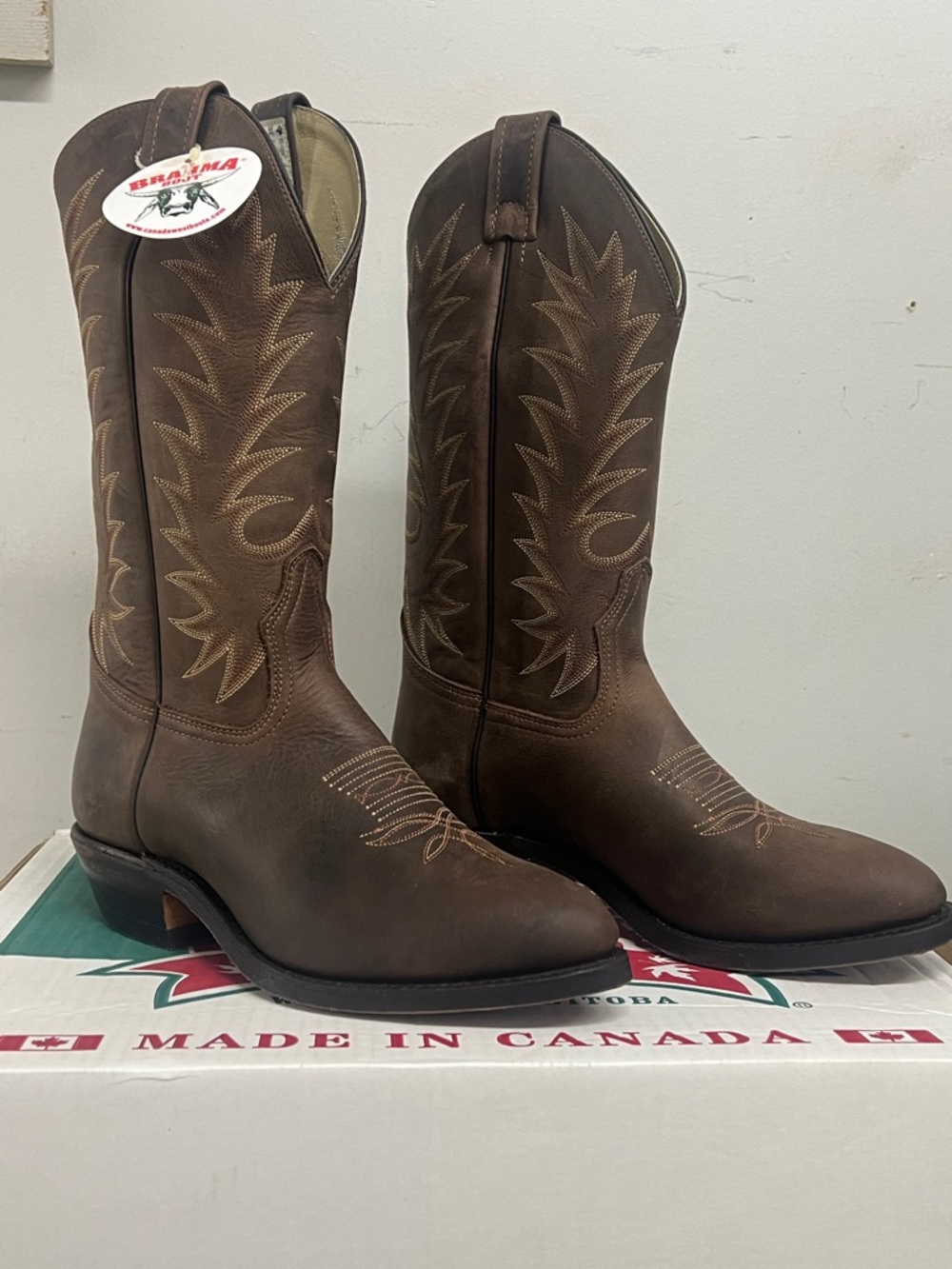 Canada West #6549 Men’s Brahma Westerns  with Treated leather soles.